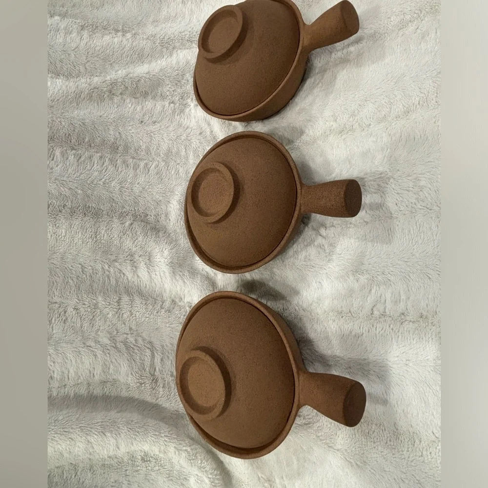 Three Williams Sonoma Bret Bortner design clay pots